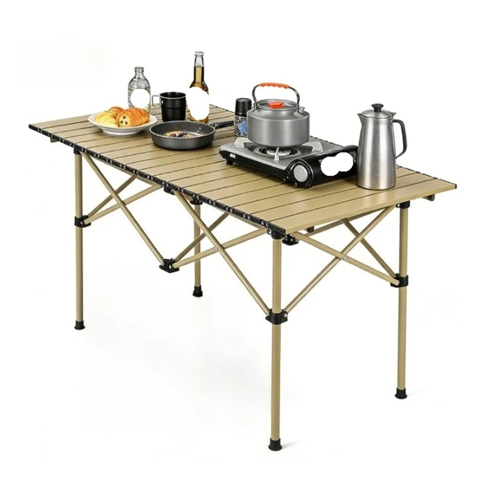 Table d'extérieur compacte et légère en métal 58cm pour pique-nique stable