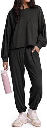 Kolagri Womens Fall 2 Piece Lounge Sets Puff Long Sleeve Travel Tracksuit