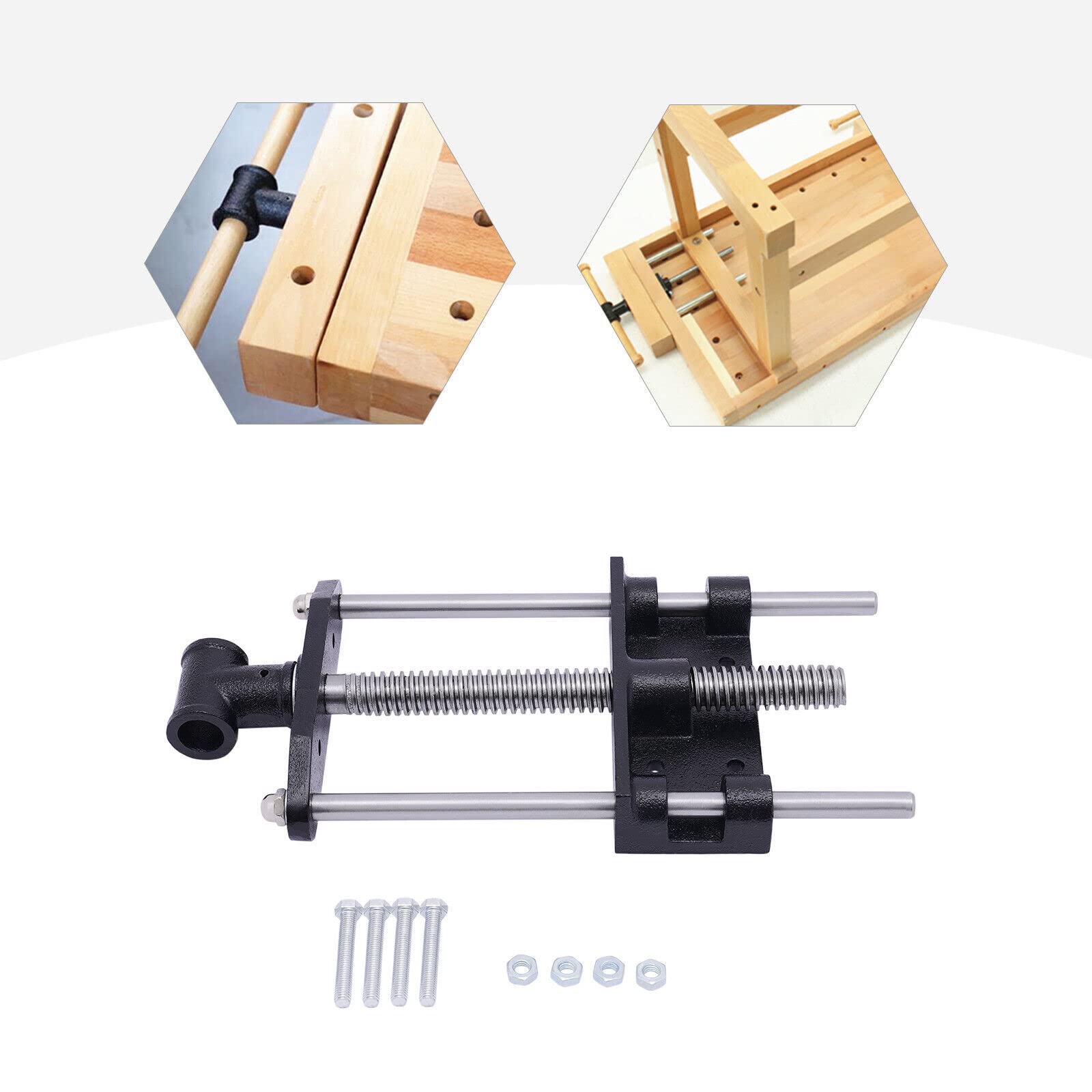 Tornillo de banco para carpintería de 7 pulgadas de madera para banco de cepillado, mesa de trabajo, mandíbulas tensoras para carpintero, maquinaria y soldadura fijación de piezas de trabajo