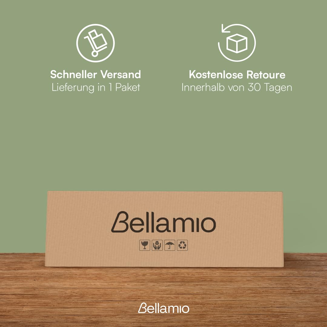 Bellamio Lomme Klappmatratze 90x200 cm – Faltmatratze extra dick 15 cm – Gästematratze Dunkelgrau – klappbare Reisematratze mit Tragegriffen – Faltbare Camping Matratze – Bezug abnehmbar & waschbar