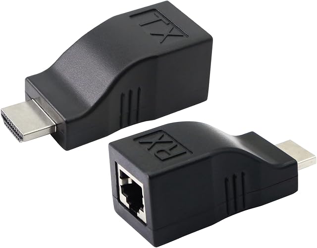 PNGKNYOCN HDMI to RJ45 Adapter 1080p HDMI to Ethernet Network Cable Extender Converter HDMI Extender by CAT6 Cable
