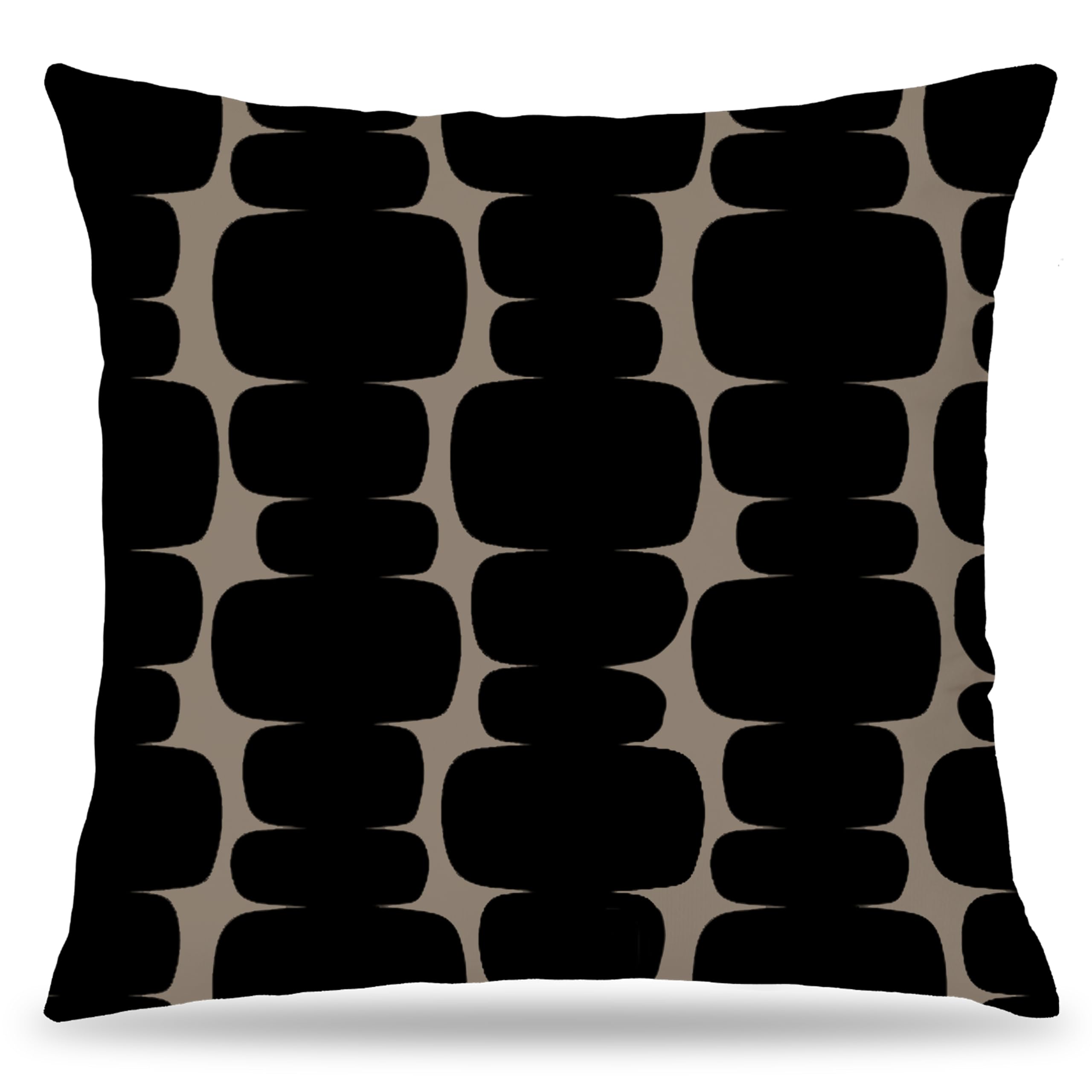 LUKIPOM Abstract Black and Beige Pillow Covers, 18x18, Retro Boho Neutral Pillow Covers for Couch Bed, Mid Century Modern, Neutral Home Decor, Boho