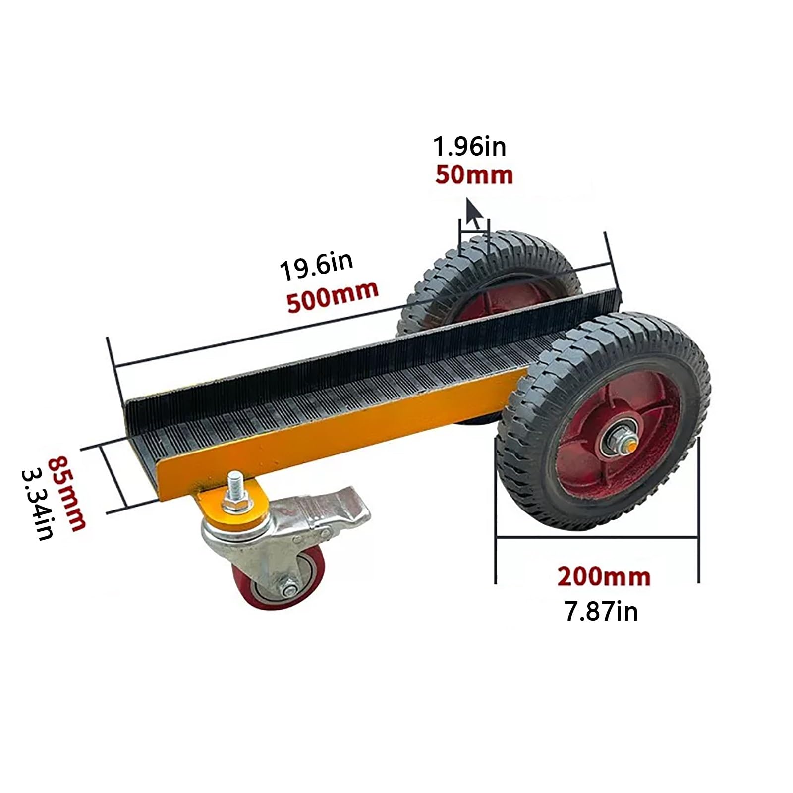 Carro para Transportar Paneles con Ruedas con Freno | Carro para Puertas y Contrachapado, Capacidad de Carga de 500 kg, con Almohadilla Antideslizante(Channel width 8.5 cm)