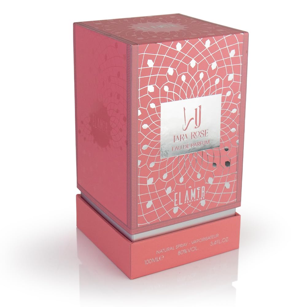 Eau de Parfum Lara Rose 100 ml dla kobiet, wyrafinowane orientalne perfumy, nuty orchidei, wanilii i drzewa sandałowego, wyprodukowane w Dubaju przez EL AMIR PARFUMIER