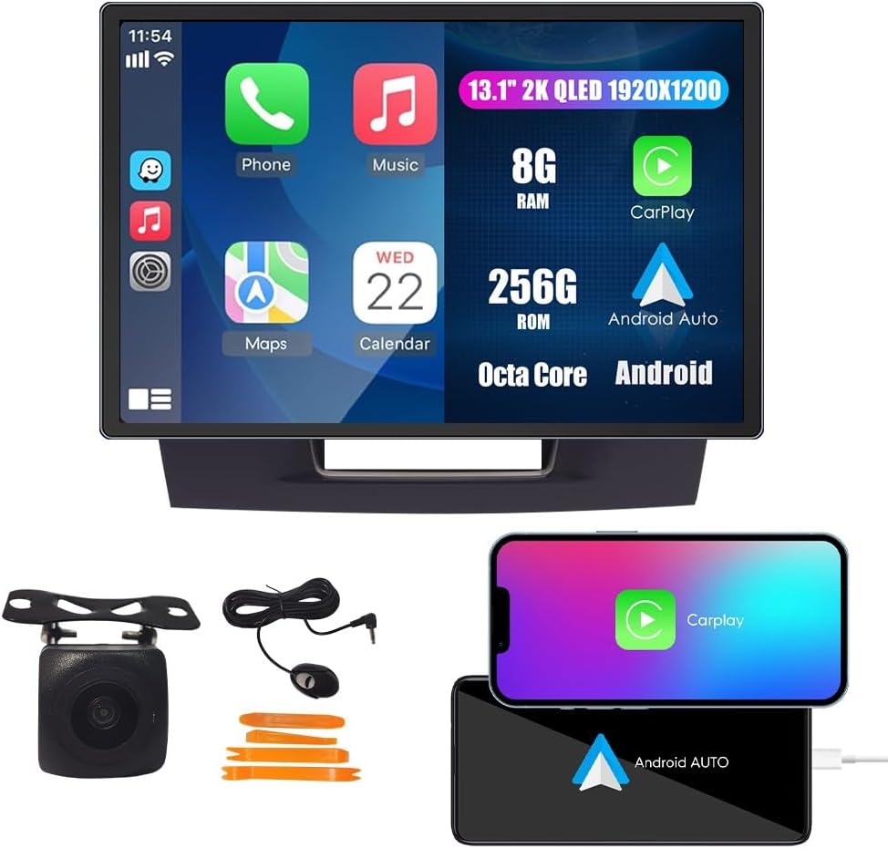 Car CarPlay Android Auto Navigation Stereo GPS Radio Reverse Camera Display 13.1" QLED Touchscreen Headunit Tablet Pad Media Player For Suzuki Vitara 2015-2024, if Applicable Octa Core 8G+256G