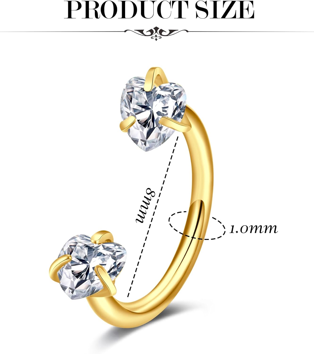 D.Bella Septum rings 18G Horseshoe Nose Ring Hoop for Women Lip Hoops Half Hoop Earring Rook Daith Tragus Helix Piercing Jewelry Septum Rings - Image 2