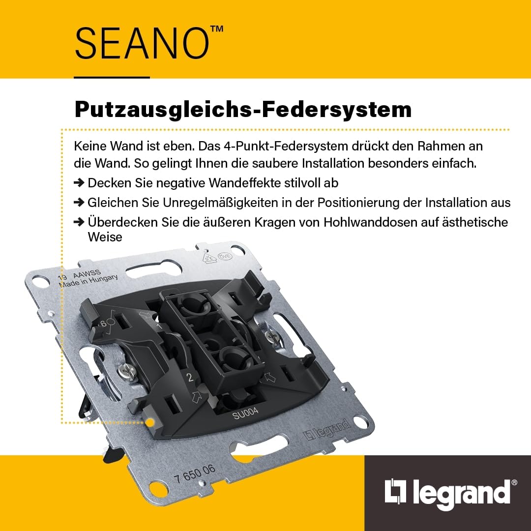 LEGRAND, SEANO mechaniczna wkładka do przełącznika karty hotelowej, moc przerywania: 30 VA, z kartą kluczy (numer artykułu: 089806 - nie wchodzi w zakres dostawy), 765043