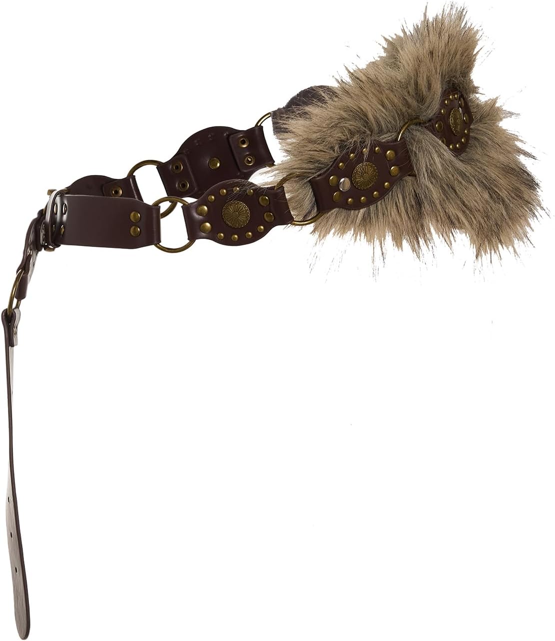 Floerns Women's Faux Fur Tie Waist Wide Belt Vintage Leather Belts for Jeans Dresses