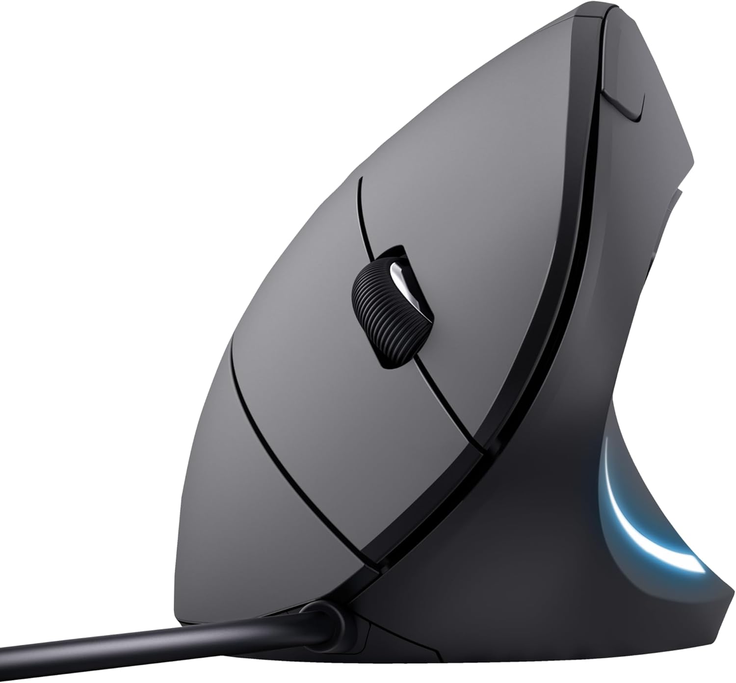 Trust Verto Wired Ergonomic Mouse, Vertical Mouse with LED Illumination, 1000-1600 DPI, 6 Buttons, for Right Hand Users, Computer Mouse for PC and Laptop - Black