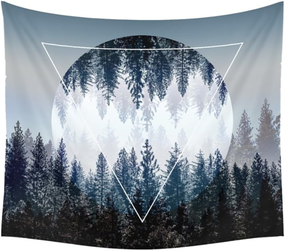 Xinhuaya Sunset Forest Ocean and Mountains Wall Hanging Tapestry with Romantic Pictures Art Nature Home Decorations for Living Room Bedroom Dorm Decor in 51x60 Inches …