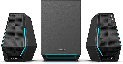 Edifier Altavoces para juegos G1500 MAX 2.1 – Potencia máxima de 60 W con subwoofer de 4 pulgadas y altavoces satelitales de 2.5 pulgadas, Bluetooth