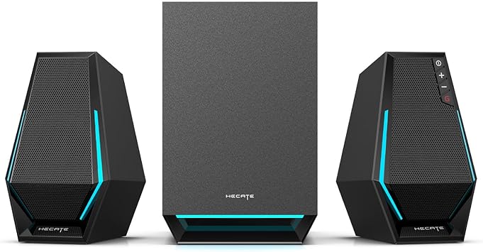 Edifier G1500 MAX 2.1 Gaming Speakers - 60W Peak Power with 4" Subwoofer & 2.5" Satellite Speakers, Bluetooth 5.3 & Multi-Wired Connections, 10 RGB Light Effects, 3 Sound Modes for PC/PS5/Xbox/Phone