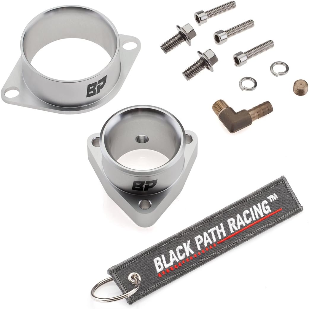 BlackPath - Universal Turbo Compressor Inlet + Outlet Adapter Flange Compatible With SR20DET S14 S15 T28 GT25 (Silver) T6 Billet