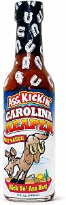 KICKIN' Carolina Reaper Hot Sauce - 5 oz - Premium Gourmet Hot Sauce for Chicken Wings and Breakfast Burritos–Perfect Stocking Stuffers or Christmas Gifts for the hot sauce fan-Try if you Dare!