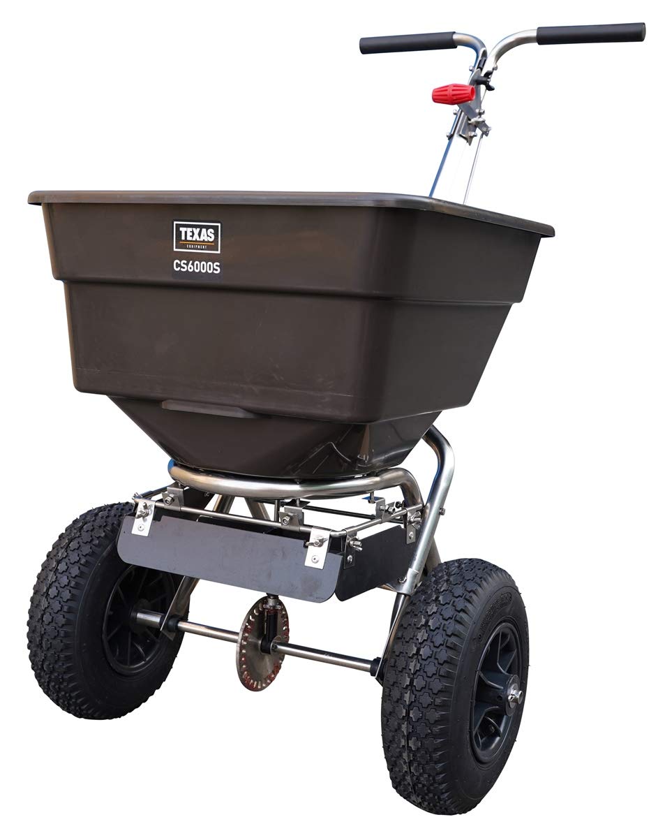 Semoir épandeur TEXAS CS6000S à engrais et graines avec bac de 58L