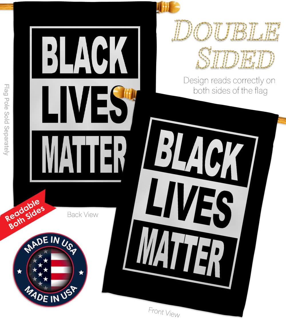 Can't Breathe BLM House Flag Pack Support Cause Anti Racism Revolution Movement Equality Social USA Applique Decoration Banner Small Garden Yard Gift Double-Sided, 28" x 40", Thick Fabric