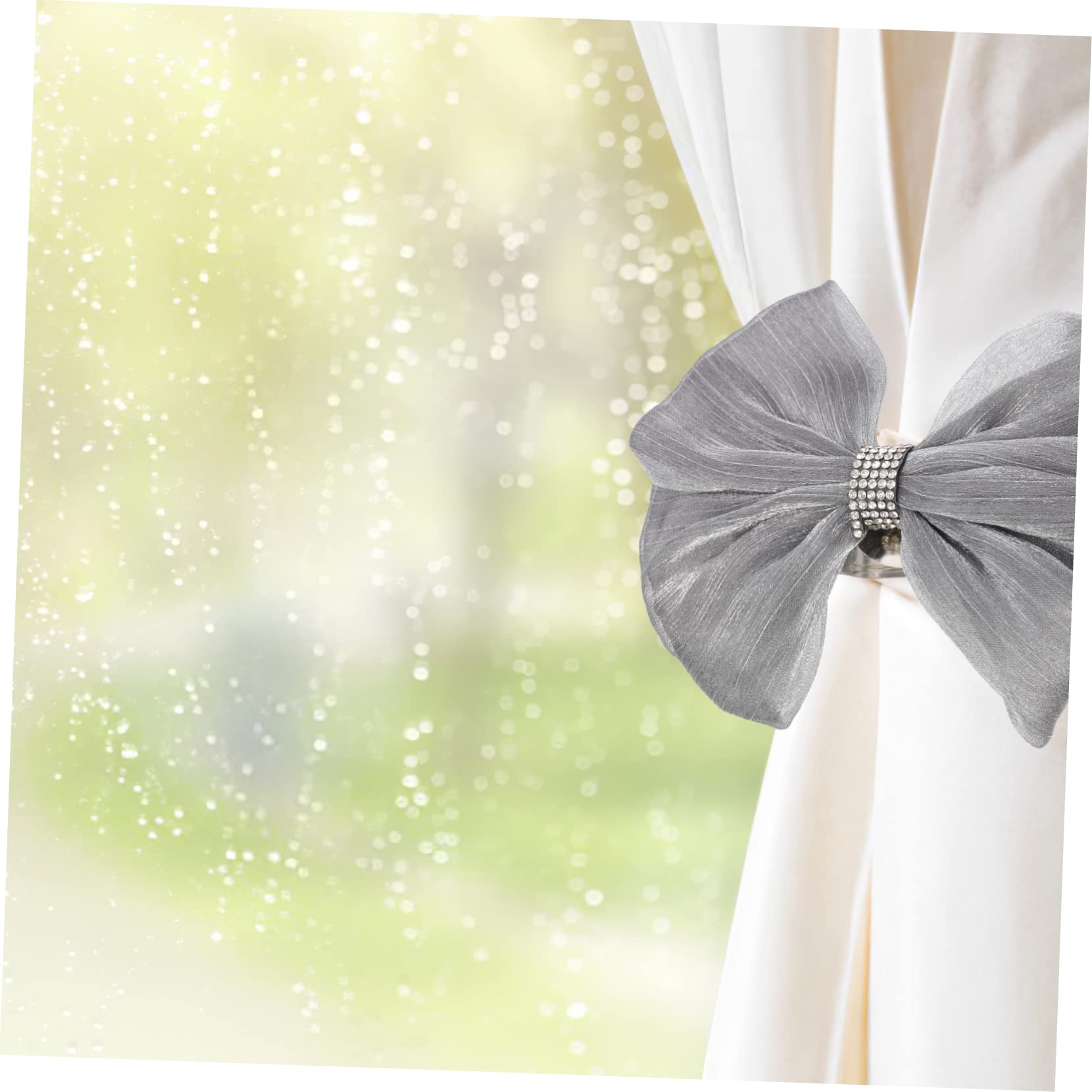 TOPBATHY 4pièces Nœud Décoratif Tulle pour Rideaux Embrasses Élégantes à Nouer Accessoires De Décoration pour Fenêtres Léger pour Salons Et Bureaux