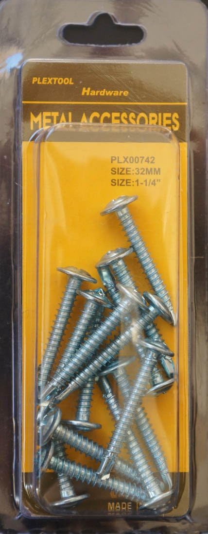 Seld Drilling Washer Head Phillips Metal Screws, 1-1/4", 12pcs/PK, 24 PK/Box, Total 288pcs (PLX00742)