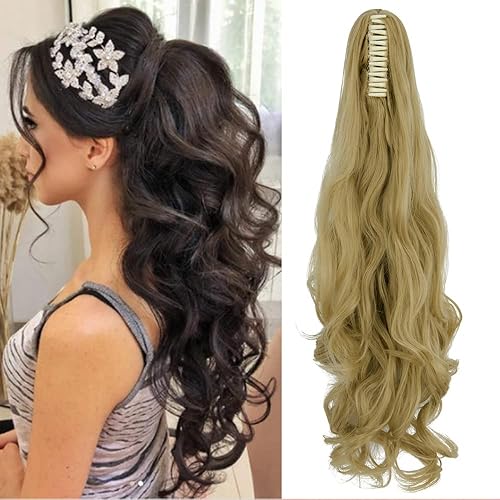 Miniatura 1 de OMGREAT Extensión de cola de caballo de 24 pulgadas de largo, extensiones de cabello sintético grueso, cola de caballo para mujer con mandíbula,