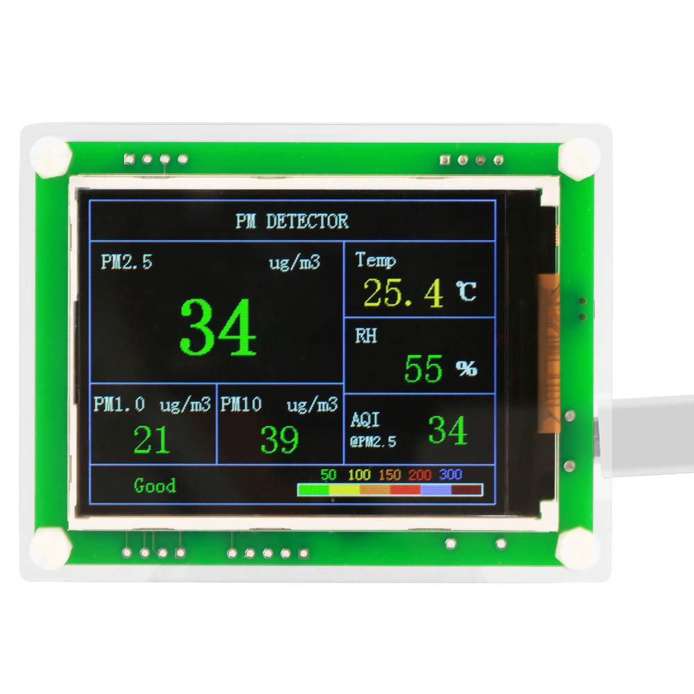 Rilevatore della qualità dell'aria, monitor digitale del rivelatore di qualità dell'aria PM2.5 multifunzionale T2 2,8 '' in PM1.0, PM10.0, PM2.5, temperatura, umidità, particolato per la