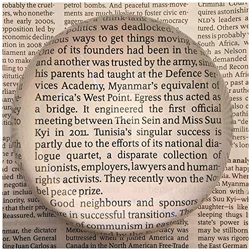 H&D Large 3.9â€ Magnifying Glass Dome - Genuine Crystal Glass Magnifier - Easy to Glide Paperweight - Professional Grade Reading Aid for Blueprints, Maps, Newspapers,Crystal Dome Paperweight 100mm