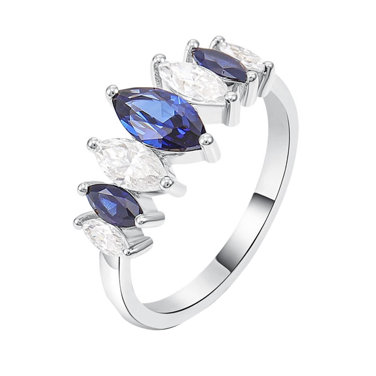 Bague de fiançailles en or blanc 9 carats pour femme