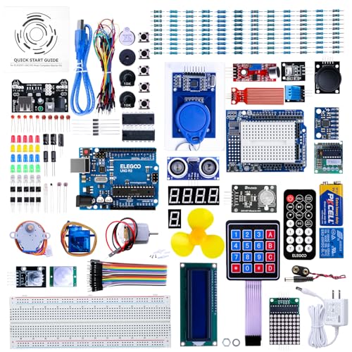 ELEGOO UNO R3 Project Kit de démarrage le plus complet avec tutoriel compatible avec Arduino IDE (63 articles)