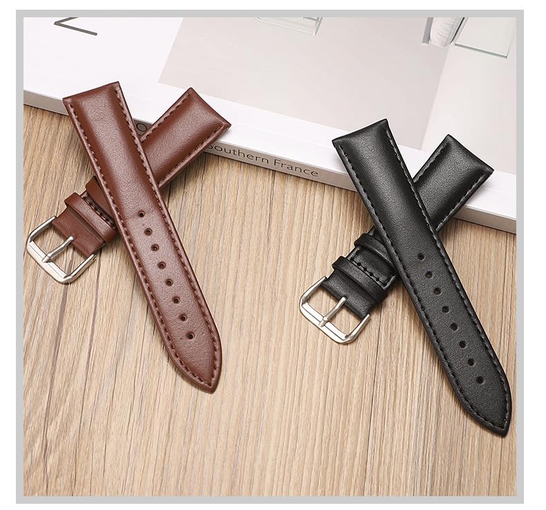 Correa de reloj de piel auténtica Harts elegante con hebilla de acero 22mm 3