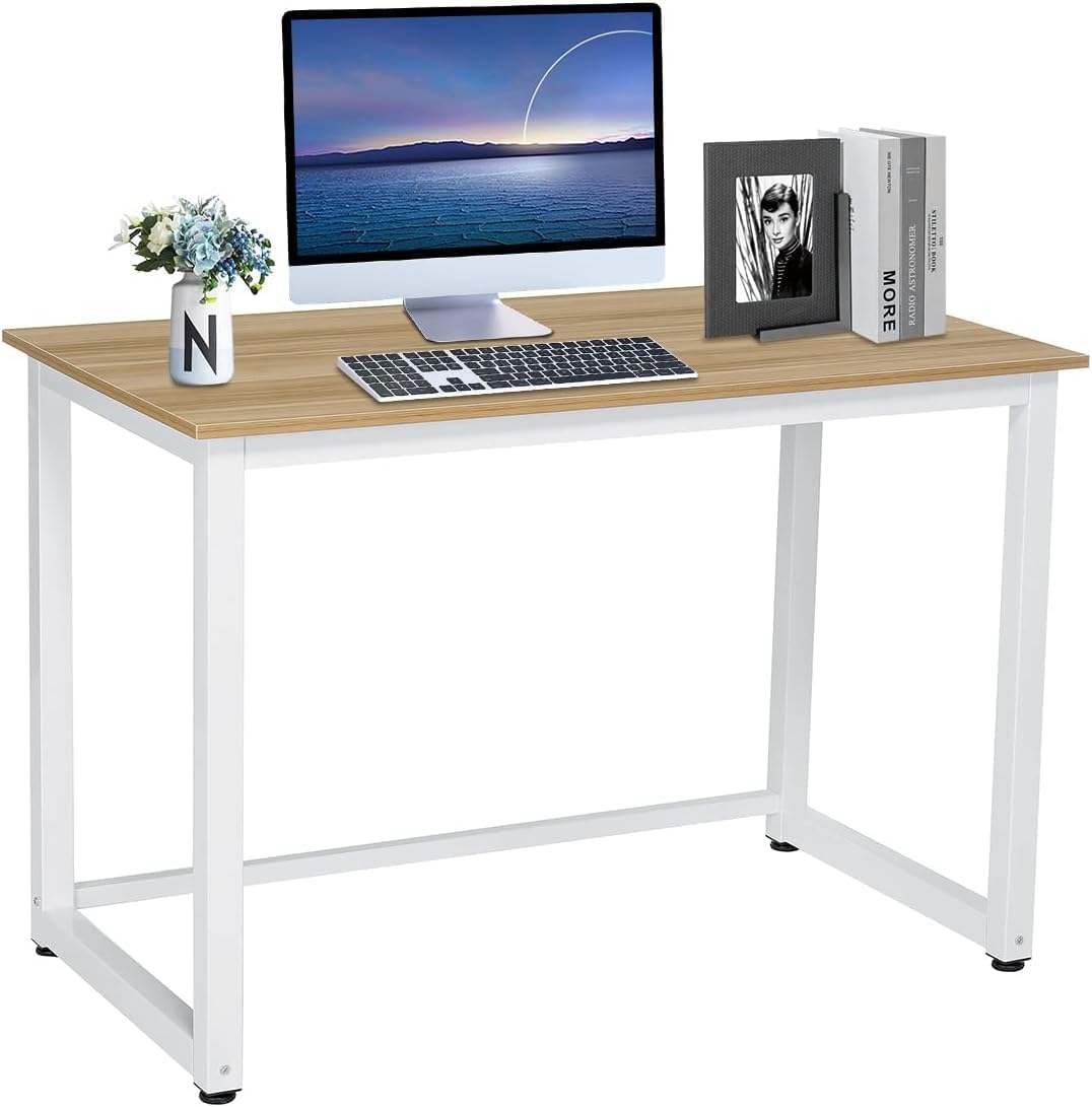 Amazon.com: LUSIMO Computer Desk 47.3 Inch Modern Office Desk Small ...