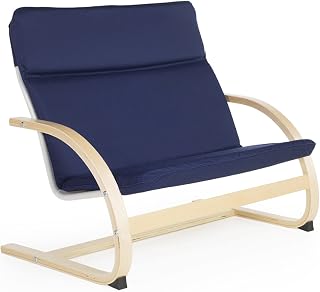 Guidecraft Kiddie Rocker Blue - Cushioned Kids Couch Wooden Frame, 140 lb Capacity for Children 2-6 Years