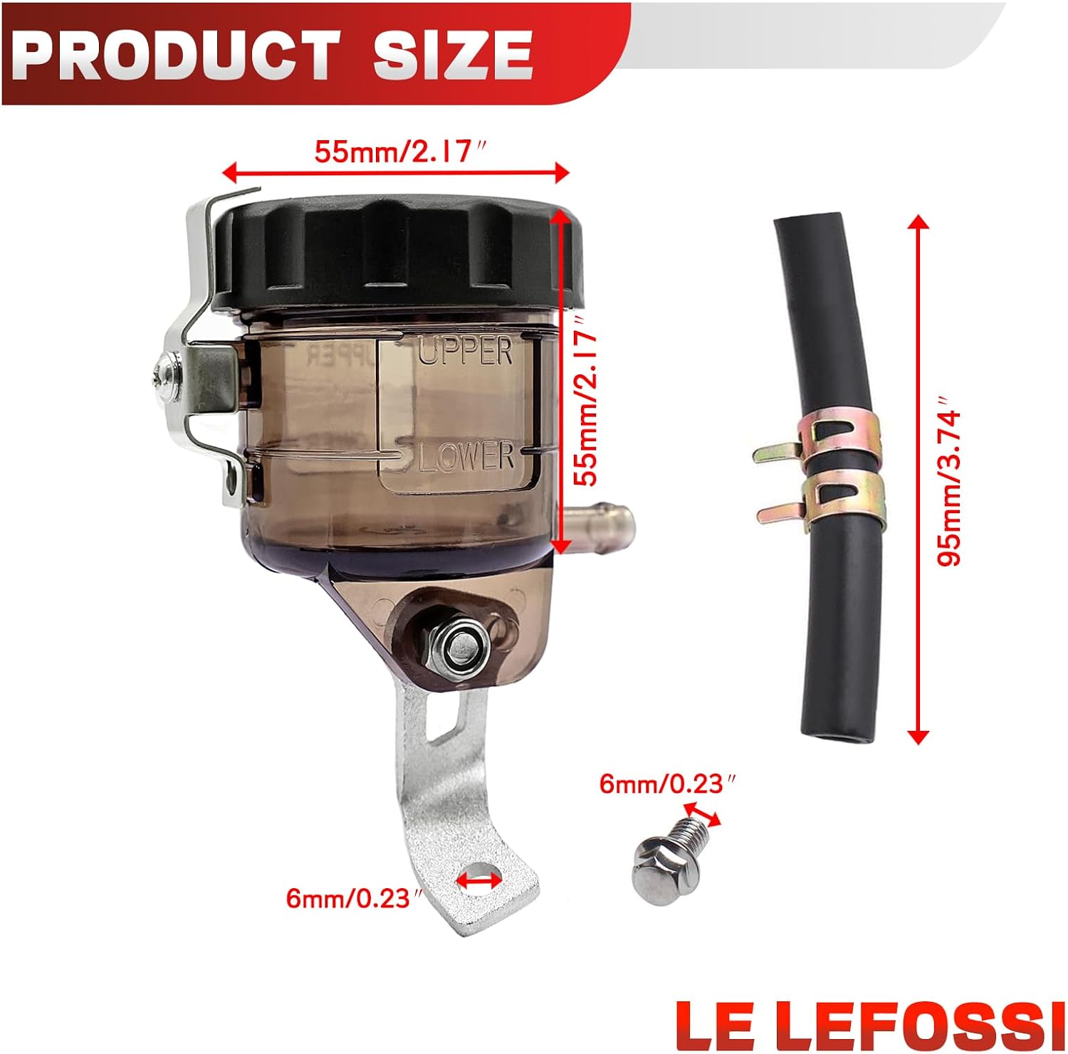 Gray Motorcycle Front Brake Master Cylinder Brake Pump Tank Oil Cup Fluid Bottle Reservoir w/Bracket Compatible with Suzuki GSXR 600 GSXR 750 GSXR 1000 2006 2007 2008 2009 2010 up