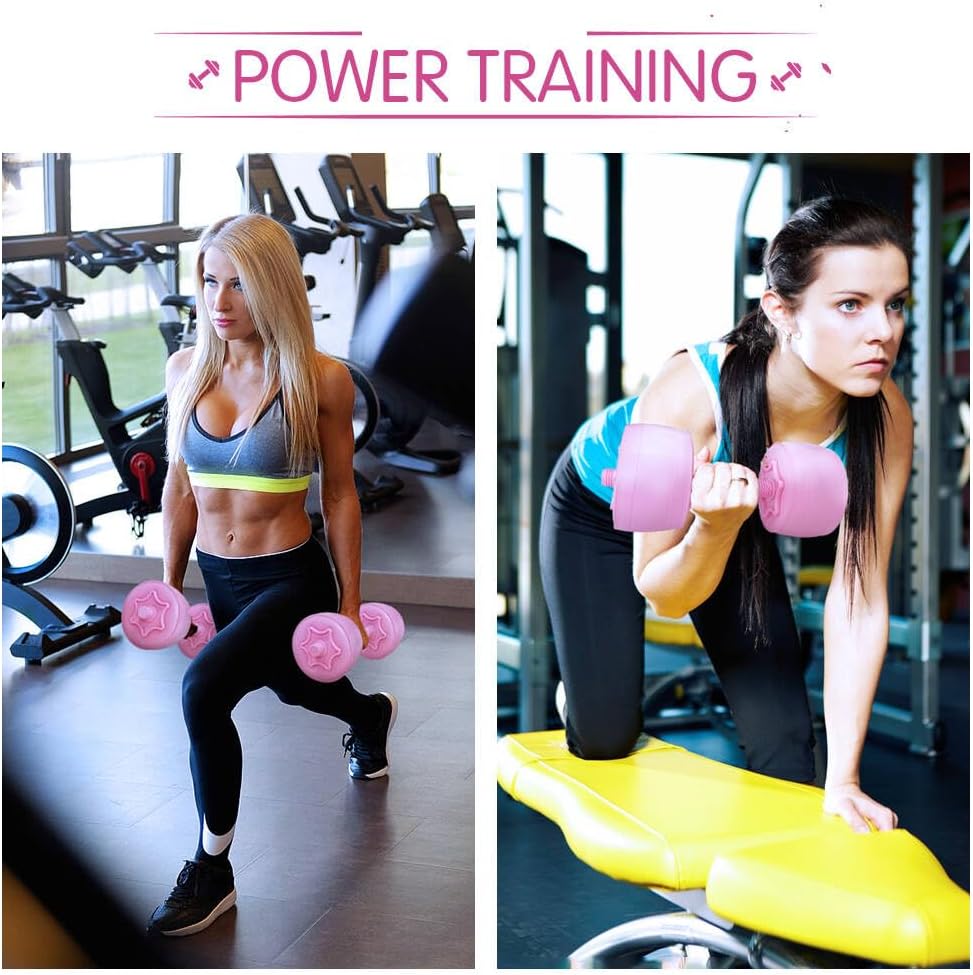 Water Filled Dumbbells Set for Women, Travel Weights Adjustable Water Dumbbells Up to 3~12 Lbs(1 pair) for Yoga Training Exercise Fitness