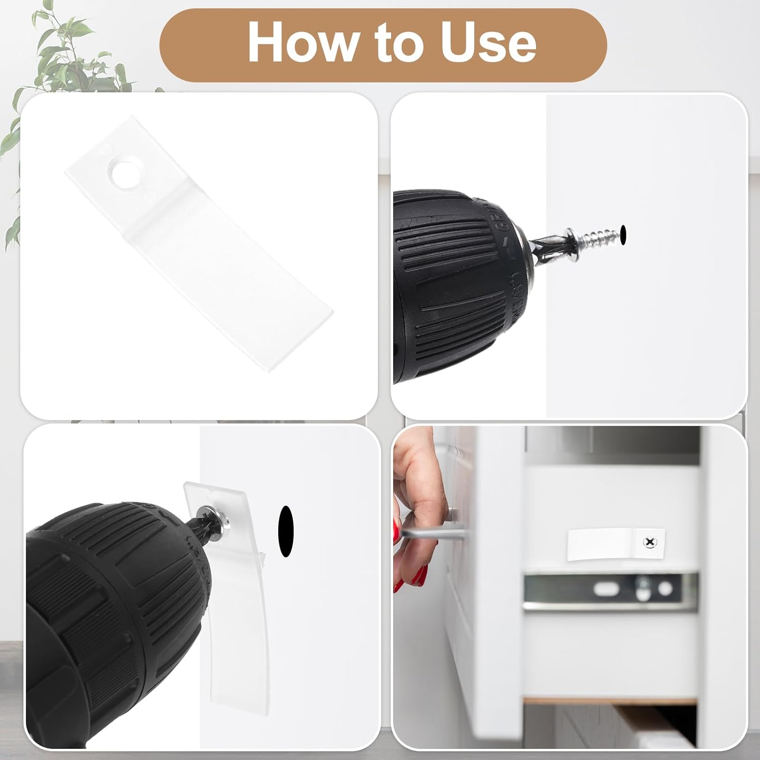 Non-Slip Drawer Latches, 24 Pcs Clear PVC Drawer Latches with Screws for Furniture Dresser, Side Drawers, Bottom Repair Tool (2.76" x 0.63" x 0.08")