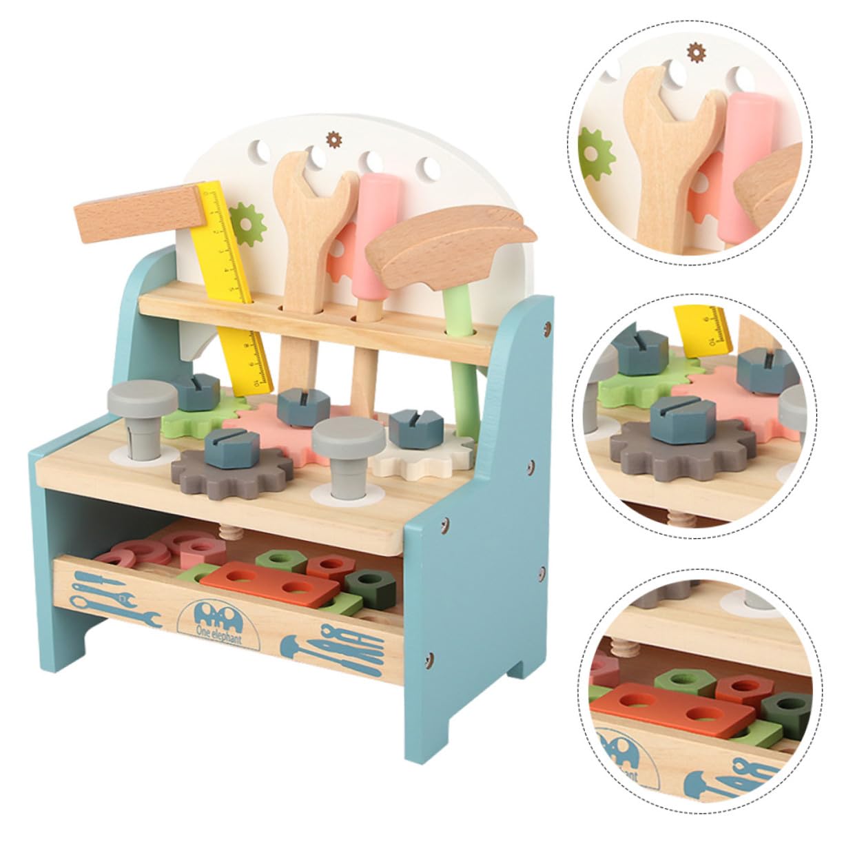 Juego de Tuercas y Tornillos de Montaje Educativo de Madera
