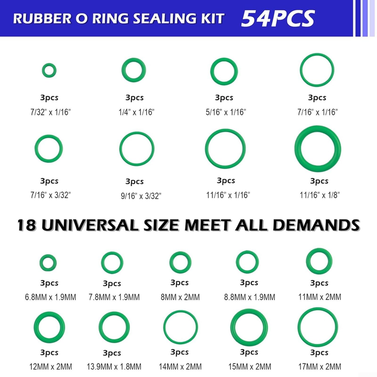139-teiliges AC-O-Ring-Set, A/C-Gummidichtung, Sortiment für Auto-Klimaanlagendichtung, Reparatur mit Metallringen und organisierter Aufbewahrungsbox für Mechaniker