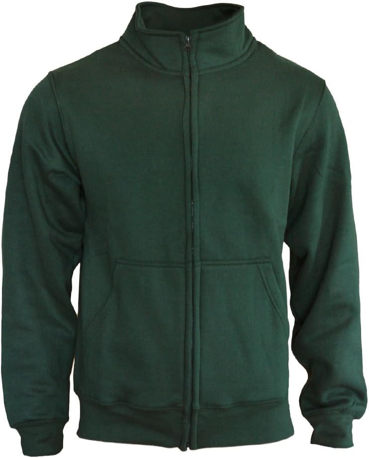 Giacca Uomo Con Zip E Colletto Rialzato - Felpa Pesante 80% Cotone, Taglie S-5XL - Foto 8