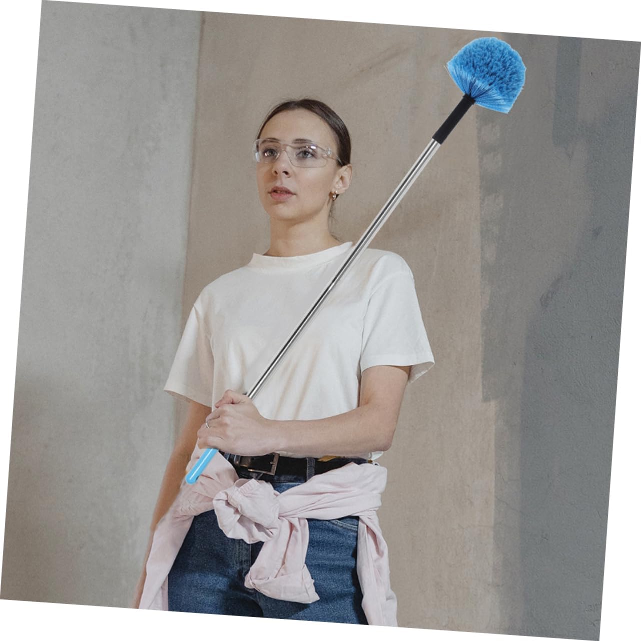 2pcs Cobweb Duster Head: Screw On Duster Brush Replacement Head for Threaded Extension Pole Outdoor and Indoor Cleaning