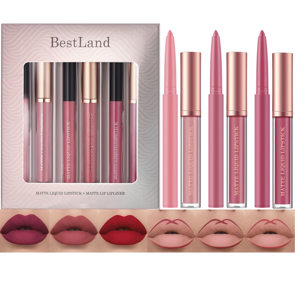 Amazon.com : BestLand 6Pcs Matte Liquid Lipstick + Lip Liner Pens