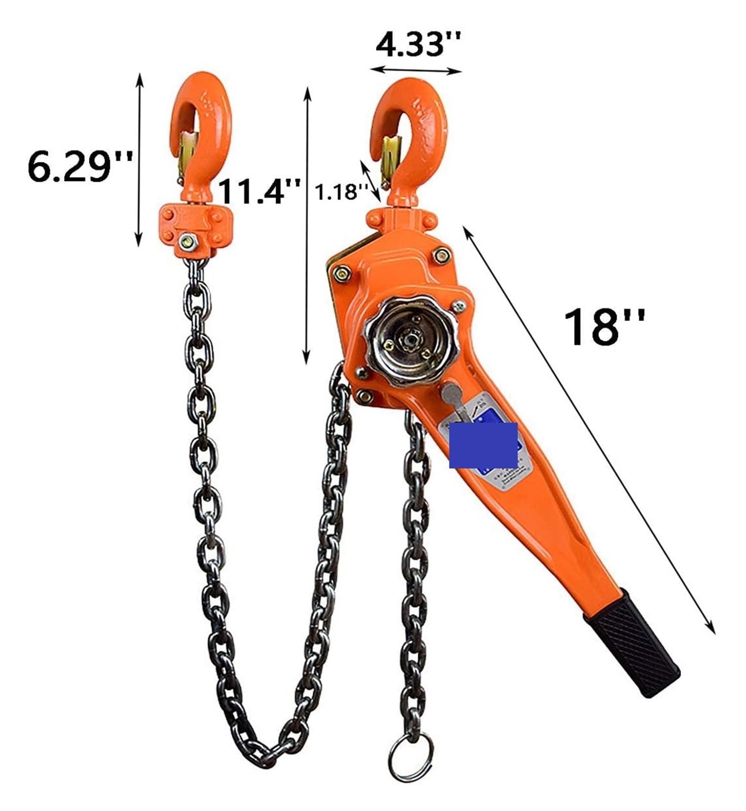 Sollevatore elettrico 1653LBS Paranco a leva manuale 20 Ft 6m Paranco a leva a catena 3/4T Paranco a leva a cricchetto in acciaio al manganese G80 Sollevamento con gancio