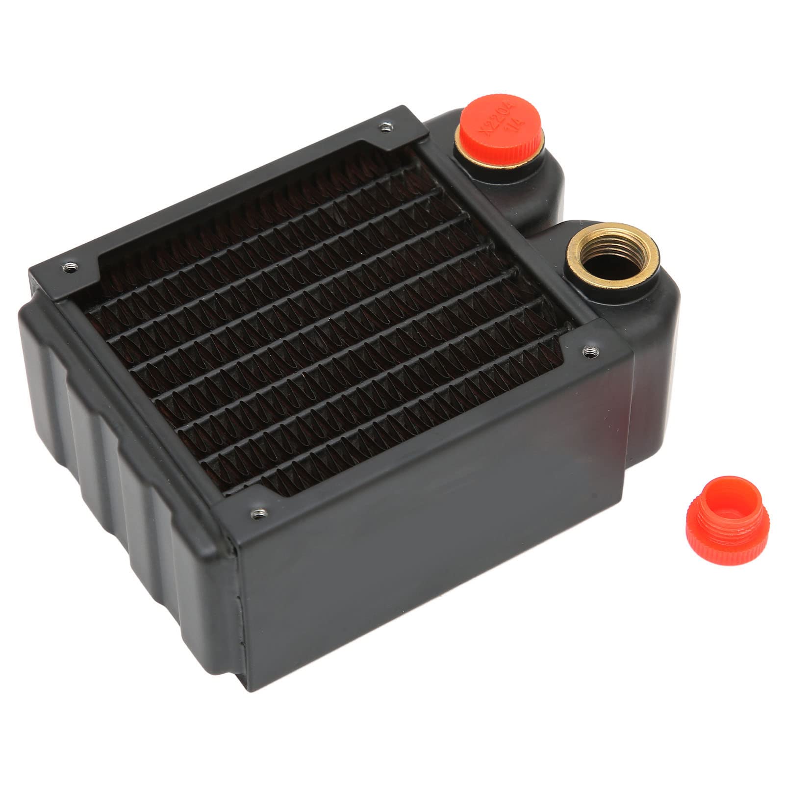 AMONIDA Radiatore di Raffreddamento Ad Acqua 8 Dispositivo di Raffreddamento in Ottone a Doppio Strato per Macchine per Incidere Stampanti Piccoli Server 80 Mm
