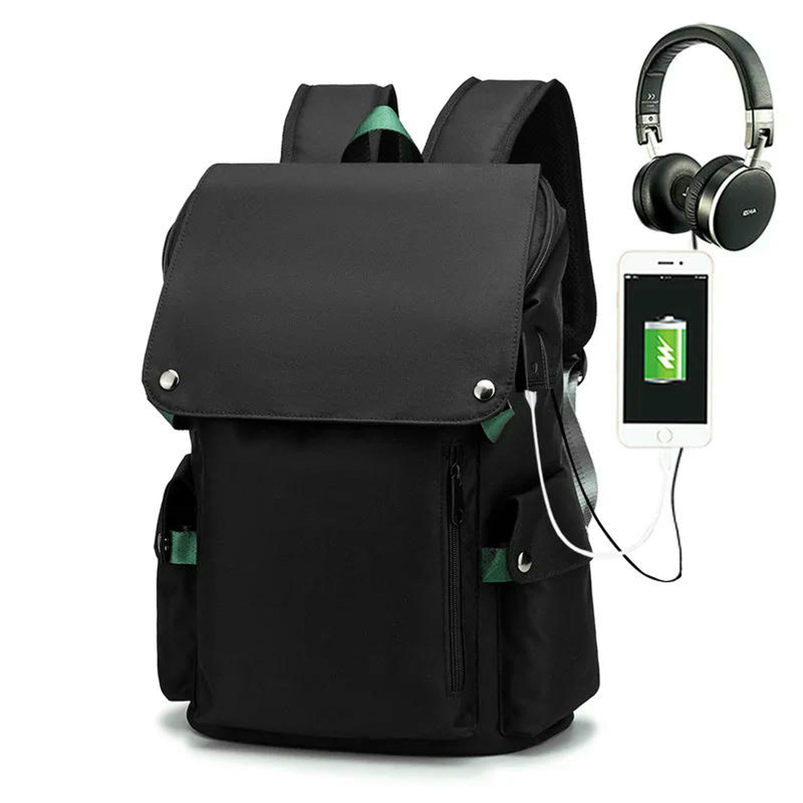 Zaino per Laptop Impermeabile con Porta di Ricarica - da 15,6 Pollici Computer Oxford Uomini E Donne-Verde