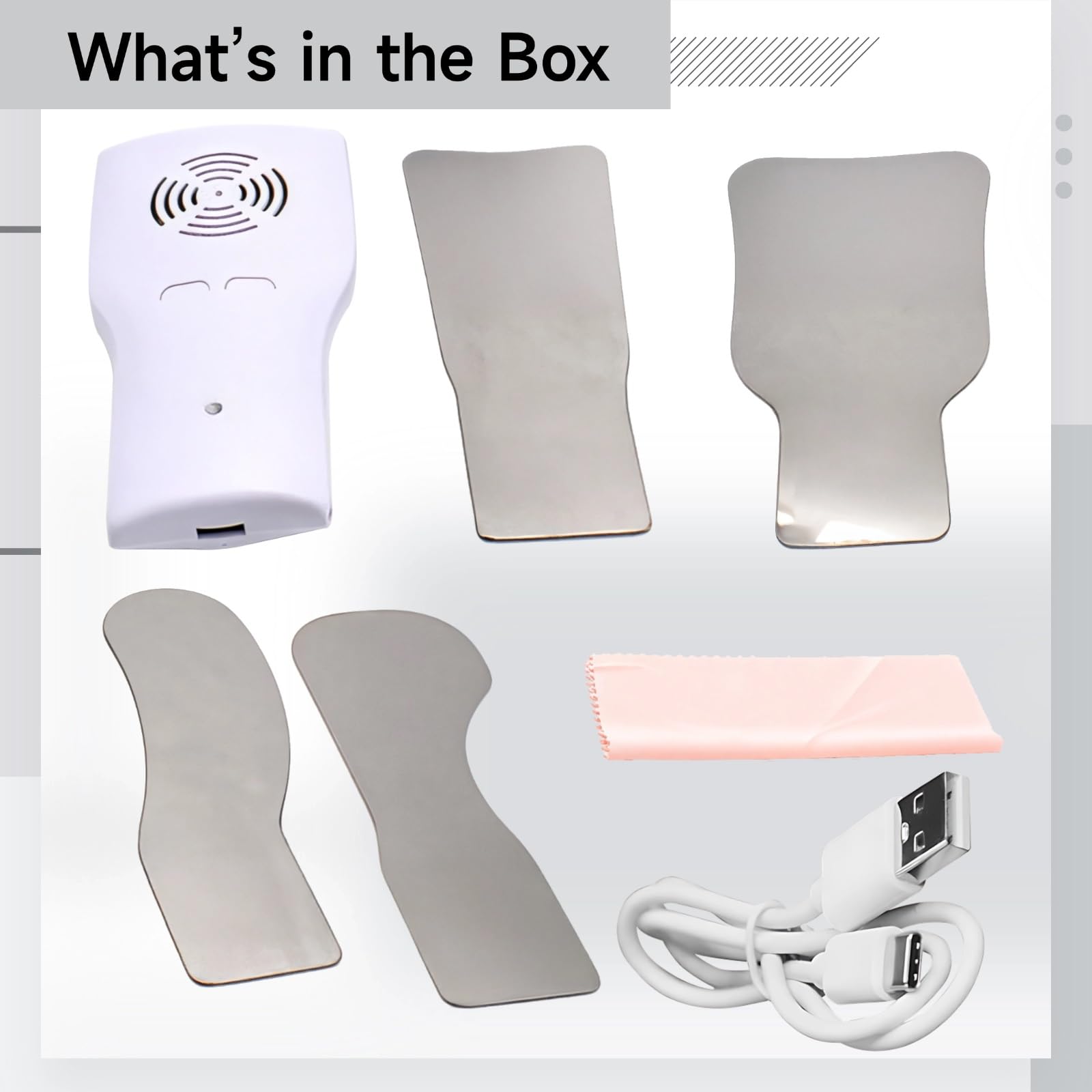 Zahnspiegel und LED-Licht, Edelstahl-Entnebelungs-Set, Fotografie-Spiegel, Spiegelköpfe 4 inklusive, USB-Lade- und Dual-Control-Schalter, für Zahnfotografie, Kieferorthopädie ideal
