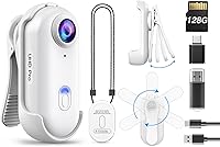 Vista 10 de BOBLOV Mini cámara corporal W4 4K, cámara portátil de 64 GB con clip giratorio de 360° y clip magnético, 120 minutos para grabación, fácil de usar