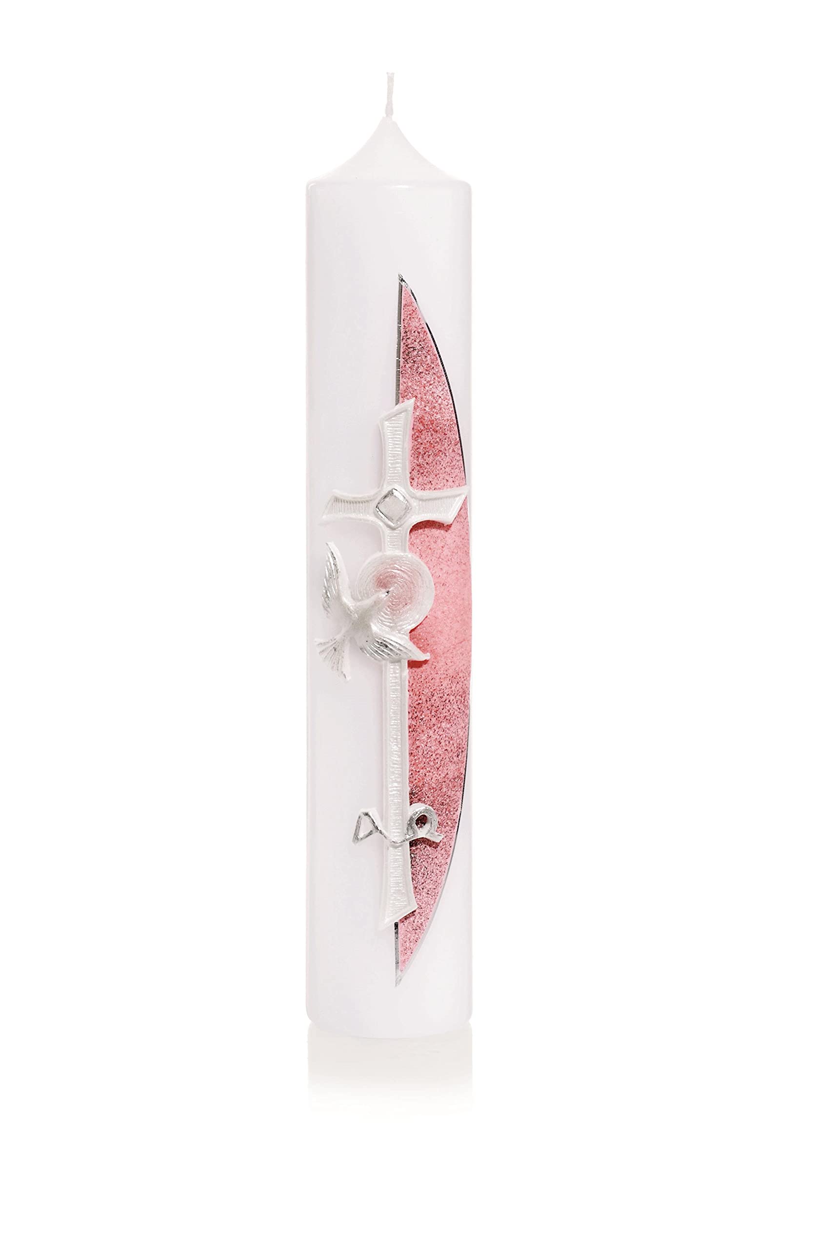 Wiedemann 165445.027 Bougie de baptême en Cire Argenté 26,5 x 5 cm