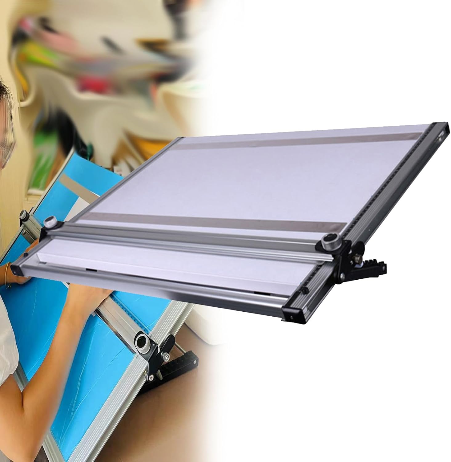 A2 Drawing Board Magnetic Drawing Board Parallel Motion Art Craft Table Adjustable Drafting Tool Easily Adjustable Architecture Tool for Students and Professionals (60x70cm)