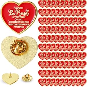 tondiamo 100 pcs employee of the month lapel pins recognition heart pin bulk teacher nurse appreciation award gifts performance reward gift for staff coworker volunteer team retirement christmas