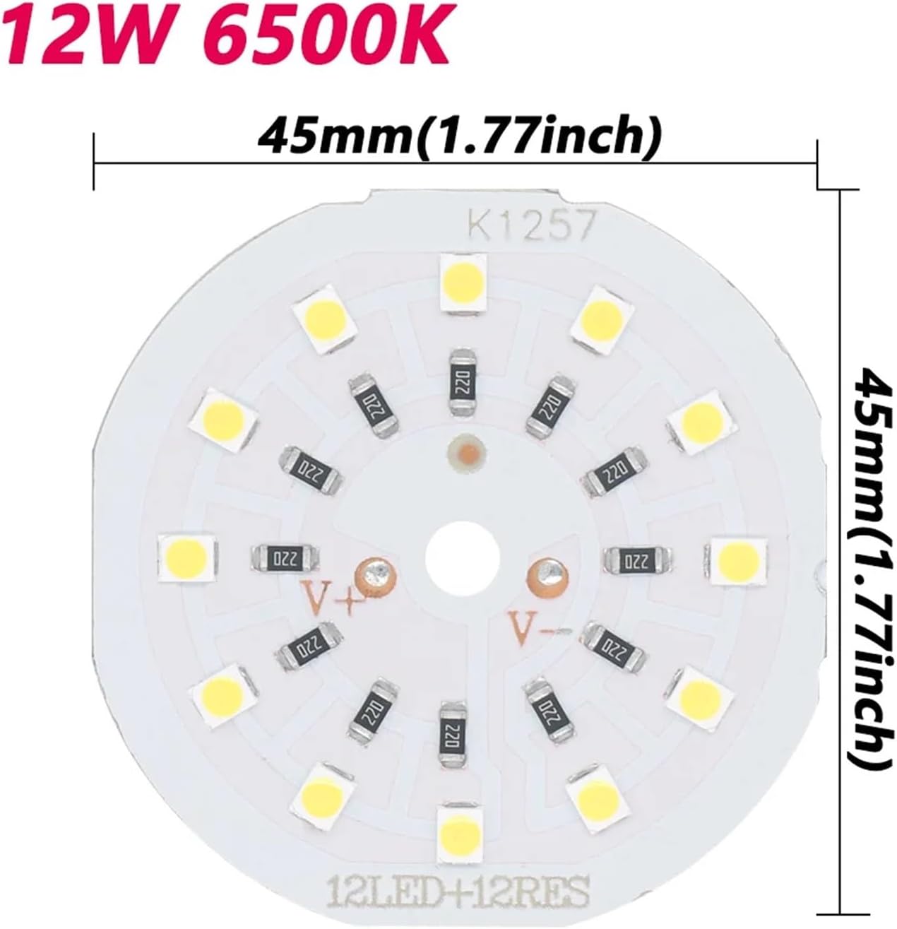 NISZA 5pcs LED COB Chip 12V Bead Bulb Lamp Full Power 9W 12W 15W 18W Led 3030 Bright Light Panel Suitable for LED Downlight Bulb White (Color : Cold White, Size : 18W)