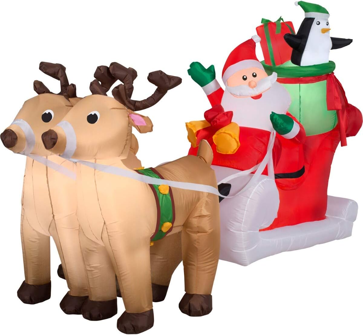 Gemmy 36855 Santa with Sleigh and Reindeer Christmas Inflatable