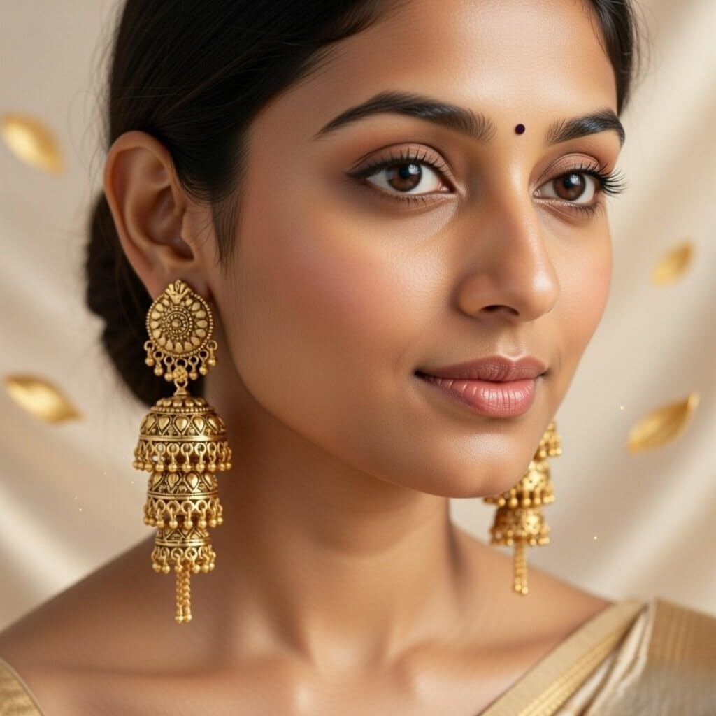 Efulgenz Oxidized Jhumka Earrings Oxidized Indian Jewelry Jhumka Boho Layered Jhumka Jhumki Tassel Dangle Statement Earrings for Women