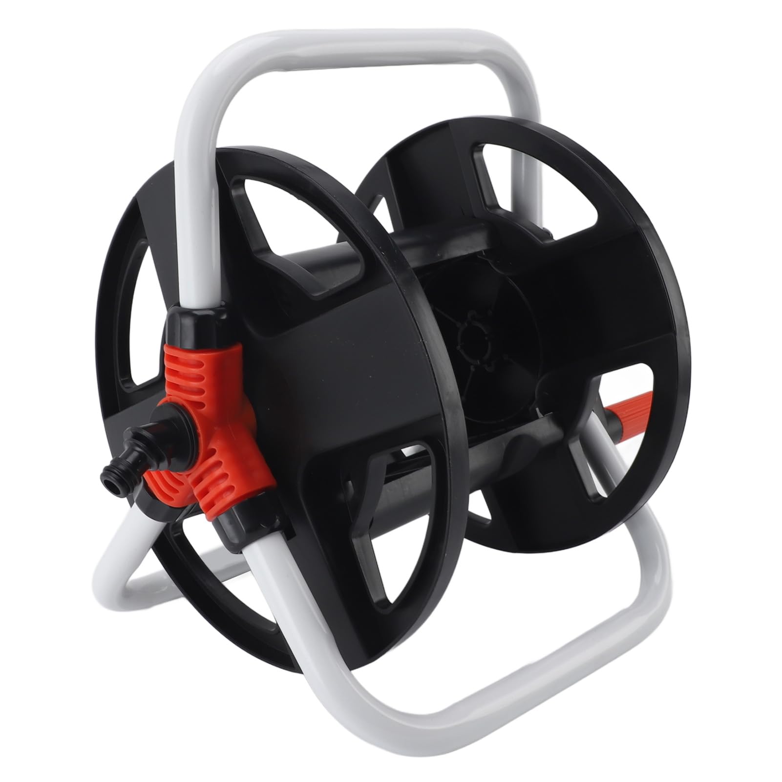 Soporte portátil para Carrete de Manguera, Carrito para jardín, césped, Granja, Lavado de Autos, ABS Negro